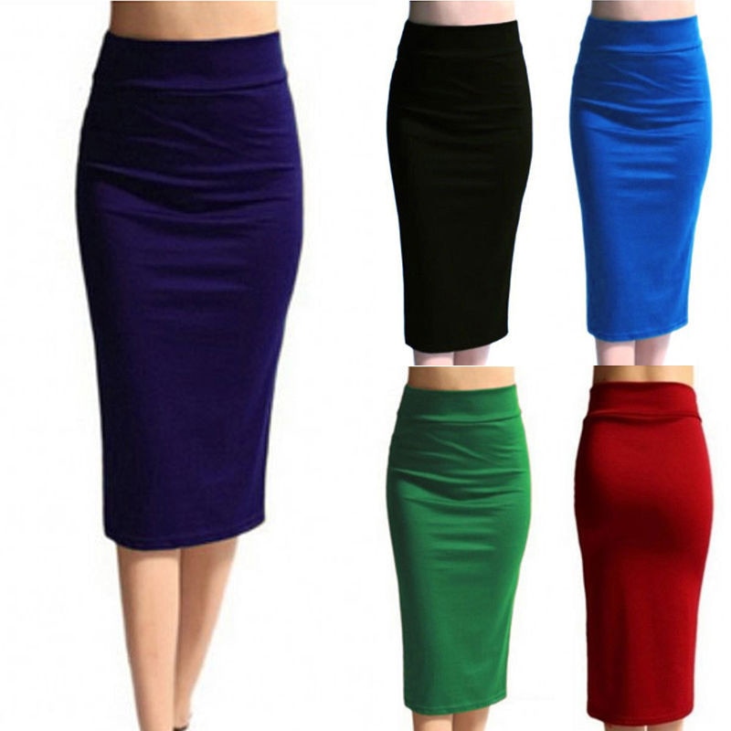 2020 New Women Skirt Mini Bodycon Skirt Office Women Slim Knee Length High Waist Stretch Sexy Pencil Skirts Jupe Femme AQ801944 - Olasit