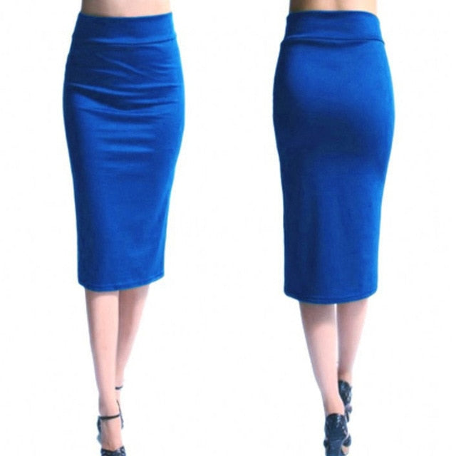 2020 New Women Skirt Mini Bodycon Skirt Office Women Slim Knee Length High Waist Stretch Sexy Pencil Skirts Jupe Femme AQ801944 - Olasit