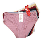 5pcs Fashion Lace Woman Underwear Girls Fancy Panties Cotton Under Wear Briefs Women Underpants Lingerie 61019 - Olasit