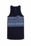 Men's Regular Fit Skateboard Surf Workout Tank Beach Gym Fitness Knitted Singlet Blue Black Sleeveless Hip Hop Stree Jersey Vest - Olasit