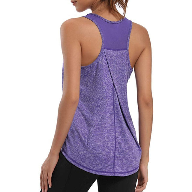 Yoga Vest Women Gym Shirts Sleeveless Fitness Tank Tops Women's Sportswear Quick Dry Breathable Workout Tank Top Sport Clothe - Olasit