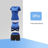 Running 5pcs sport suit women yoga set Sexy crop top sportwear femme Fitness workout cloth Set gym set bra tracksuit leggings - Olasit