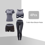 Running 5pcs sport suit women yoga set Sexy crop top sportwear femme Fitness workout cloth Set gym set bra tracksuit leggings - Olasit