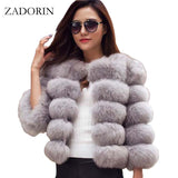 ZADORIN S-3XL Mink Coats Women 2020 Winter Top Fashion Pink FAUX Fur Coat Elegant Thick Warm Outerwear Fake Fur Woman Jacket - Olasit