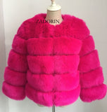 ZADORIN S-3XL Mink Coats Women 2020 Winter Top Fashion Pink FAUX Fur Coat Elegant Thick Warm Outerwear Fake Fur Woman Jacket - Olasit