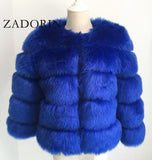 ZADORIN S-3XL Mink Coats Women 2020 Winter Top Fashion Pink FAUX Fur Coat Elegant Thick Warm Outerwear Fake Fur Woman Jacket - Olasit