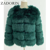 ZADORIN S-3XL Mink Coats Women 2020 Winter Top Fashion Pink FAUX Fur Coat Elegant Thick Warm Outerwear Fake Fur Woman Jacket - Olasit