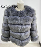 ZADORIN S-3XL Mink Coats Women 2020 Winter Top Fashion Pink FAUX Fur Coat Elegant Thick Warm Outerwear Fake Fur Woman Jacket - Olasit