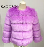 ZADORIN S-3XL Mink Coats Women 2020 Winter Top Fashion Pink FAUX Fur Coat Elegant Thick Warm Outerwear Fake Fur Woman Jacket - Olasit