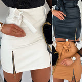 Fashion PU Leather Skirt - Olasit