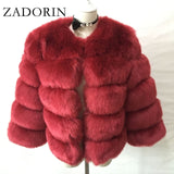 ZADORIN S-3XL Mink Coats Women 2020 Winter Top Fashion Pink FAUX Fur Coat Elegant Thick Warm Outerwear Fake Fur Woman Jacket - Olasit