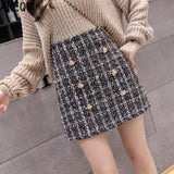 Autumn Mini Tweed Skirt - Olasit