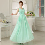 W150#Wholesale Custom Made Chiffon Green Blue Wine Red long lace up Bridesmaid Dresses Wedding Party Dress Prom Gown women cloth - Olasit