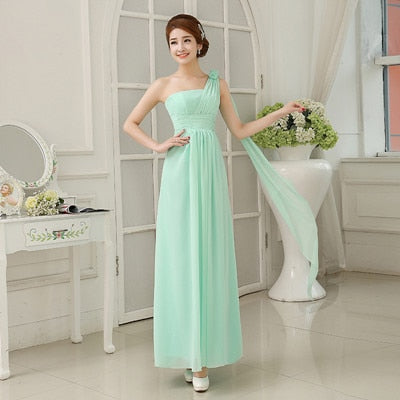 W150#Wholesale Custom Made Chiffon Green Blue Wine Red long lace up Bridesmaid Dresses Wedding Party Dress Prom Gown women cloth - Olasit